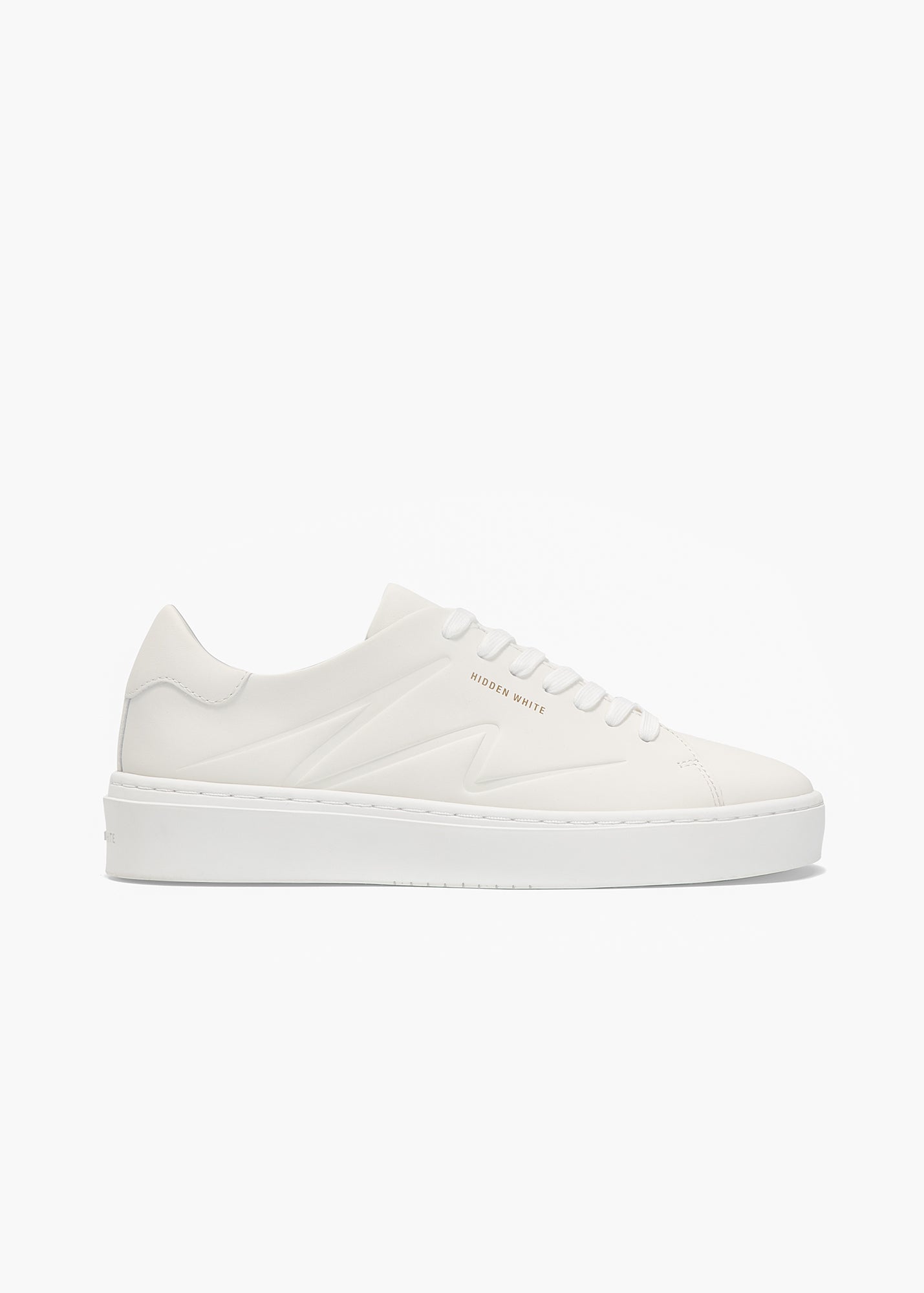 Dylan Men White Leather Trainers – Hidden White