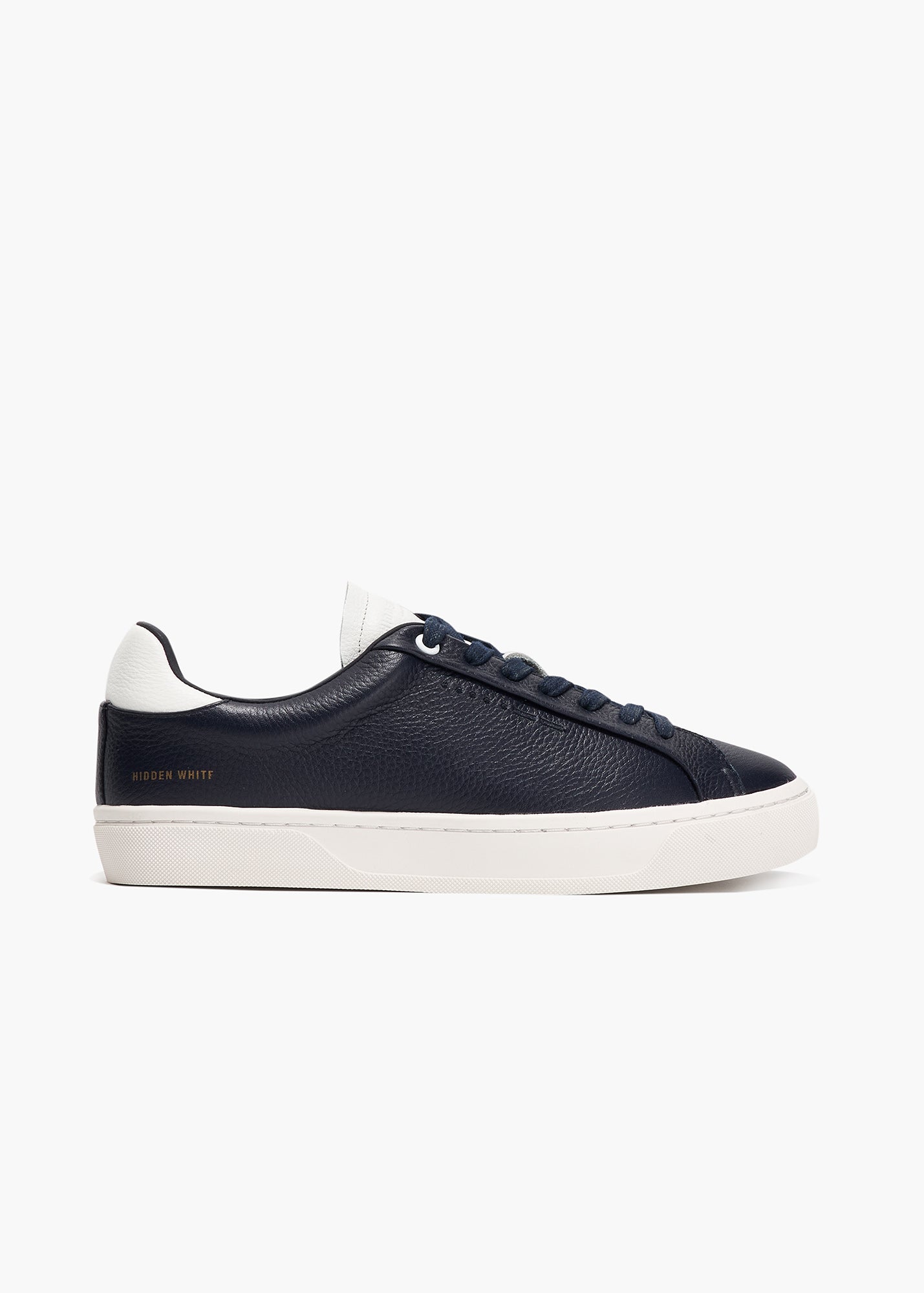 Camden Women Navy White Leather Trainers – Hidden White