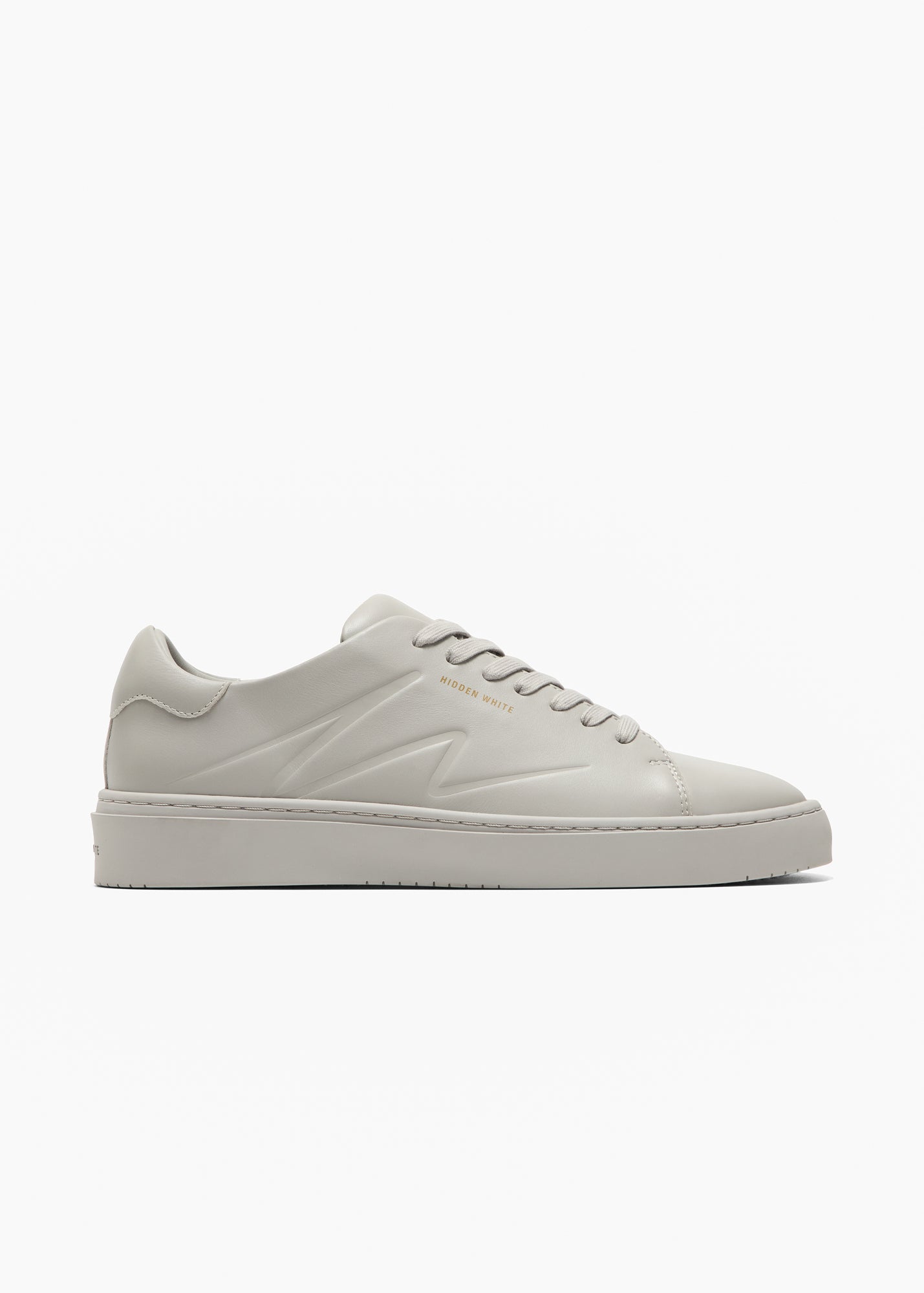 Dylan Men Moon Grey Leather Trainers – Hidden White