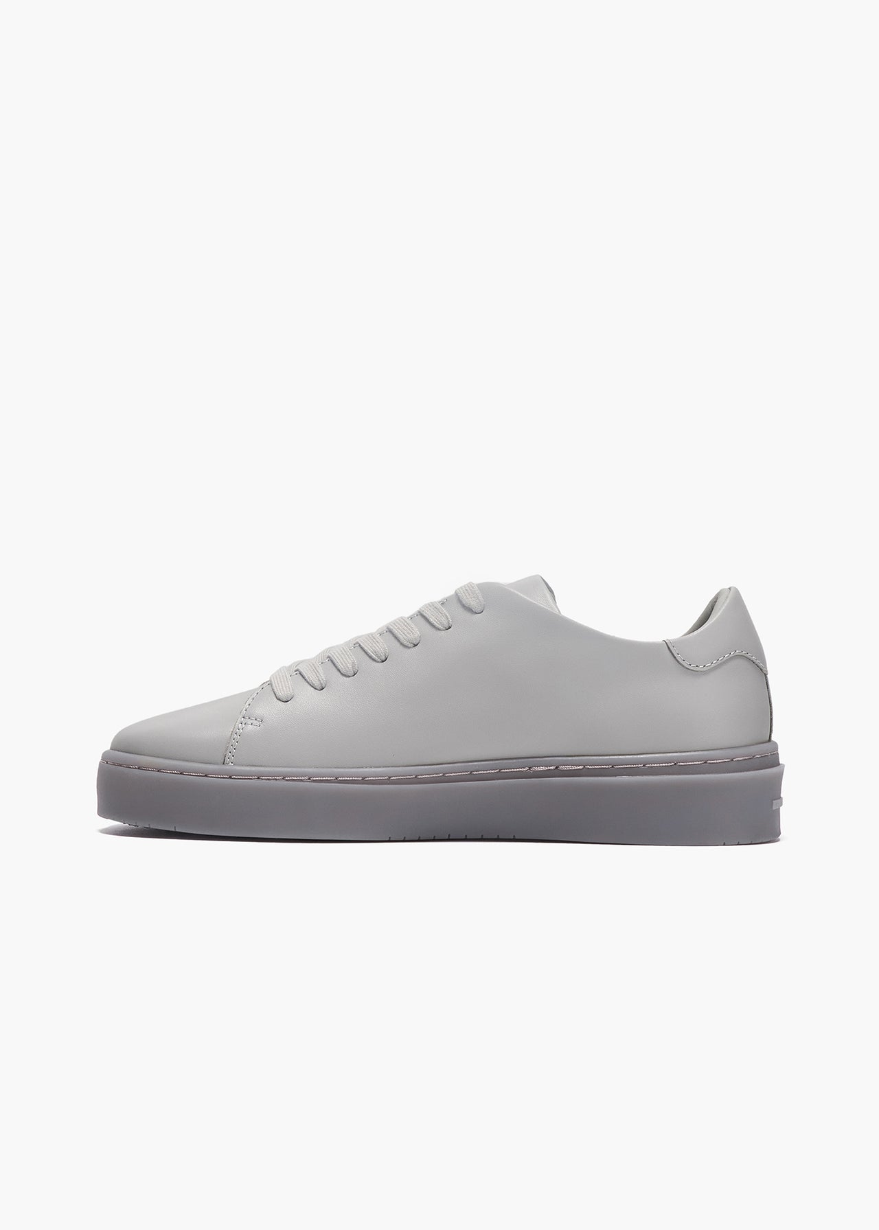 Dylan Men Grey Leather Trainers – Hidden White