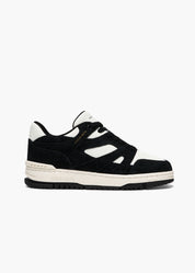Halo Women White Black Suede-Trimmed Leather Sneakers