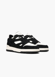 Halo Women White Black Suede-Trimmed Leather Sneakers