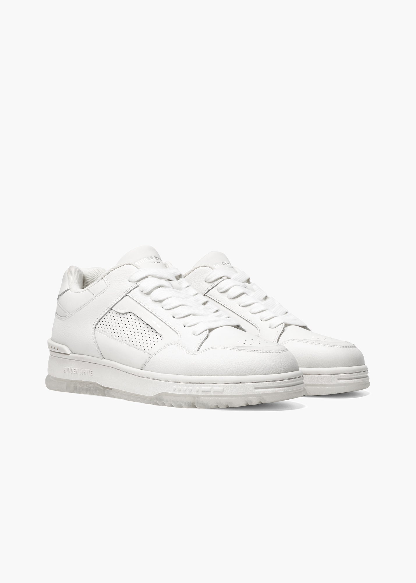 Halle Men White Leather Sneakers