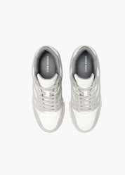 Halo Men White Grey Suede-Trimmed Leather Sneakers