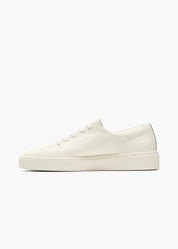 Dani Women White One Piece Fold Leather Trainers