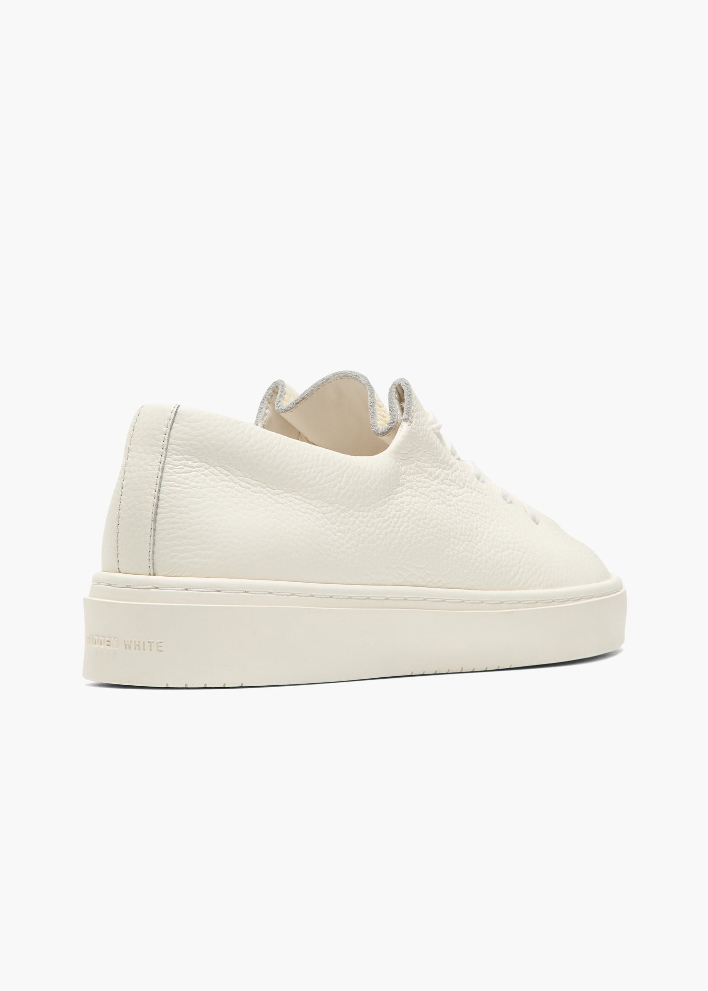 Dani Women White One Piece Fold Leather Trainers – Hidden White