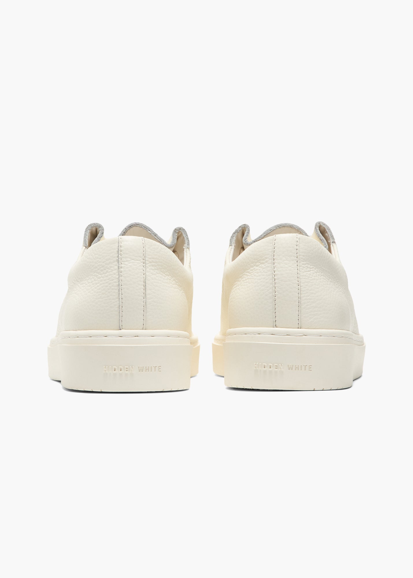Dani Men White One Piece Fold Leather Trainers – Hidden White