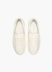 Dani Men White One Piece Fold Leather Trainers