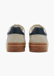 Dara Men Woven Slate Suede-Trimmed Interlaced Leather Trainers
