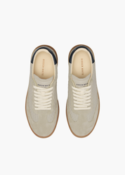 Dara Men Woven Slate Suede-Trimmed Interlaced Leather Trainers