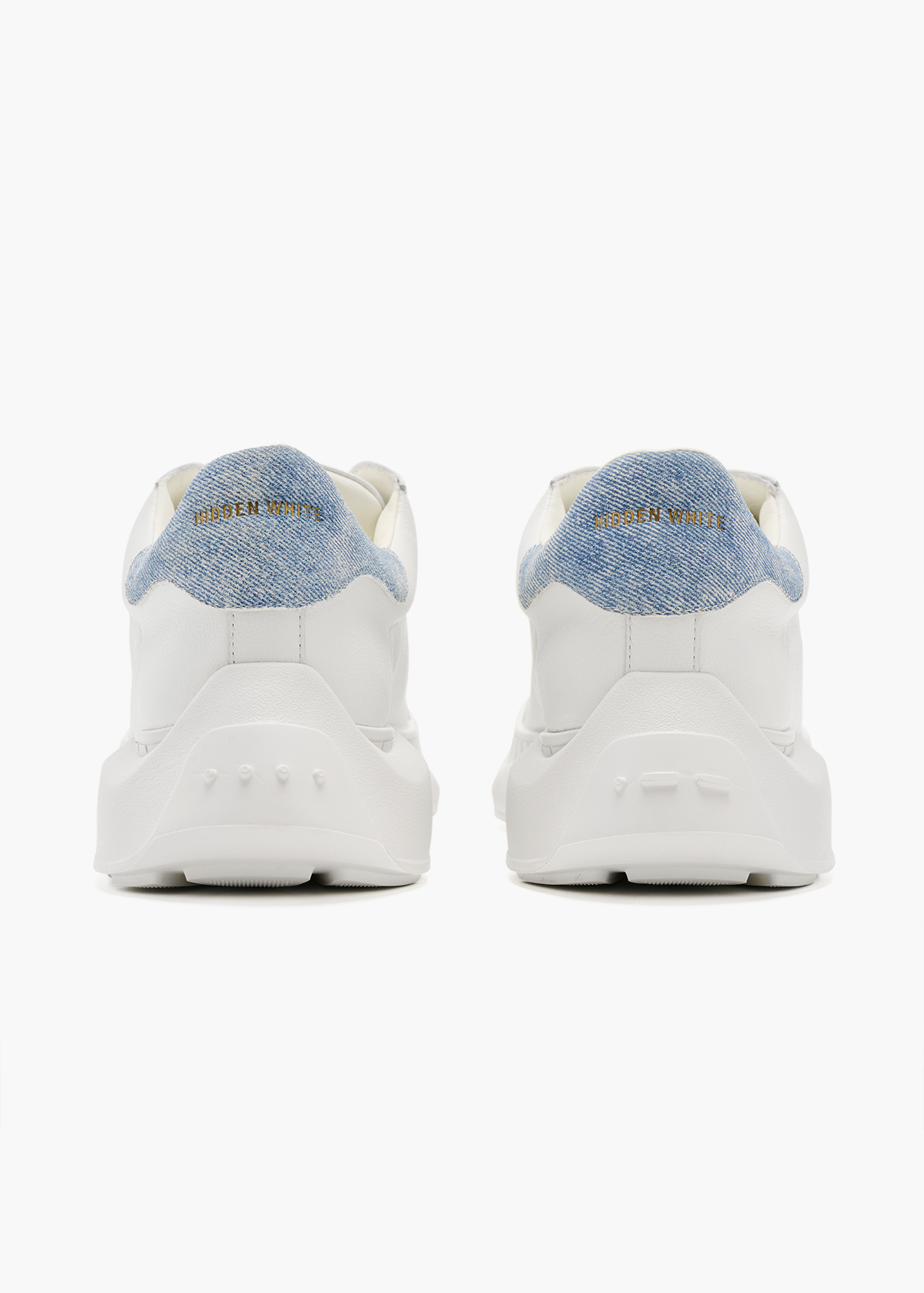 Asure Women White Denim Leather Trainers