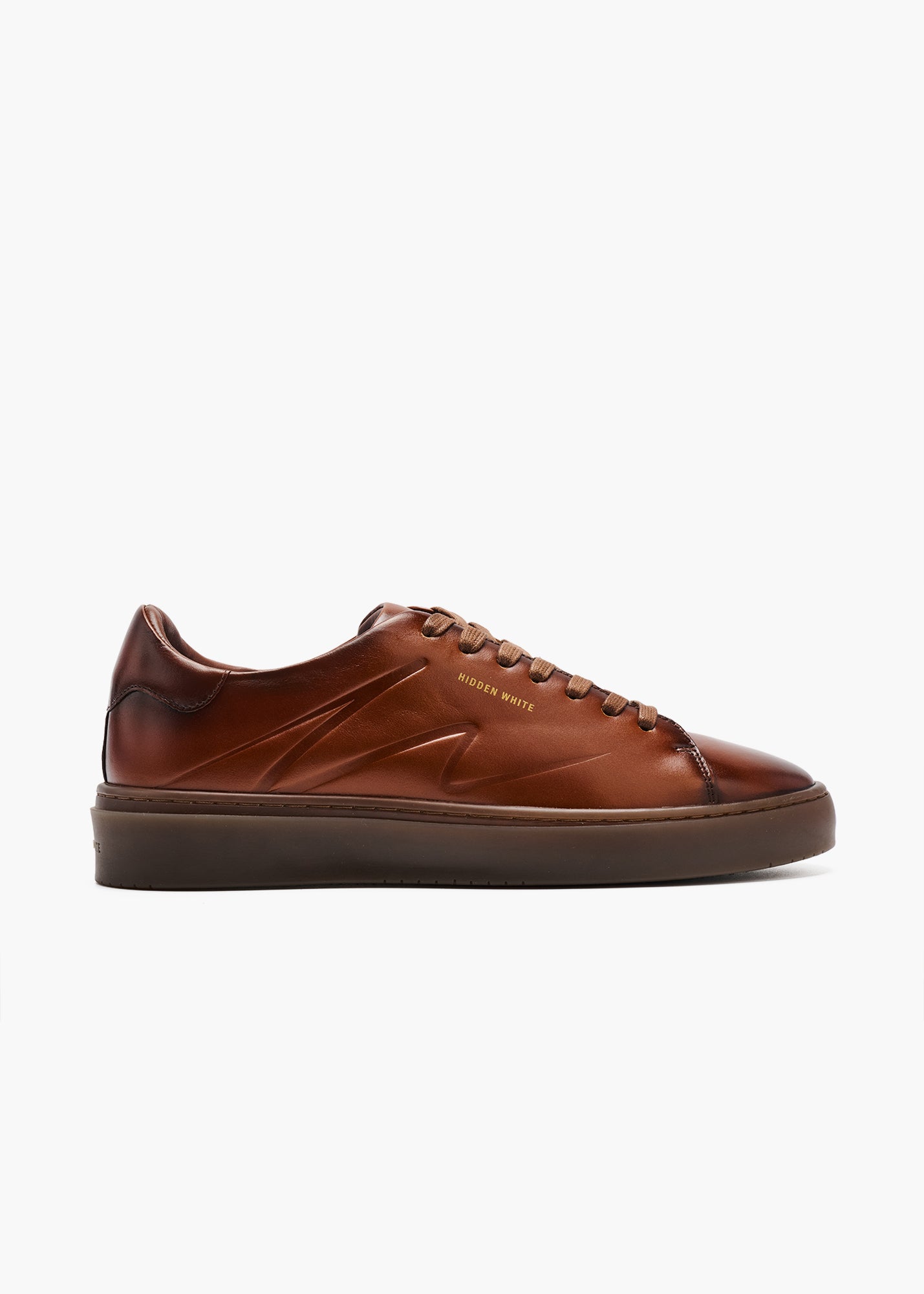 Dylan Men Brush Brown Leather Trainers