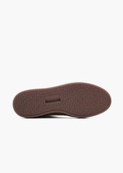 Dara Men Woven Slate Suede-Trimmed Interlaced Leather Trainers