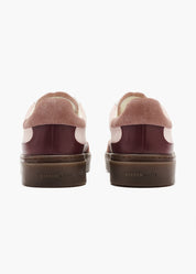Dara Men Rose Dust Leather-Trimmed Suede Trainers