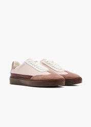Dara Men Rose Dust Leather-Trimmed Suede Trainers