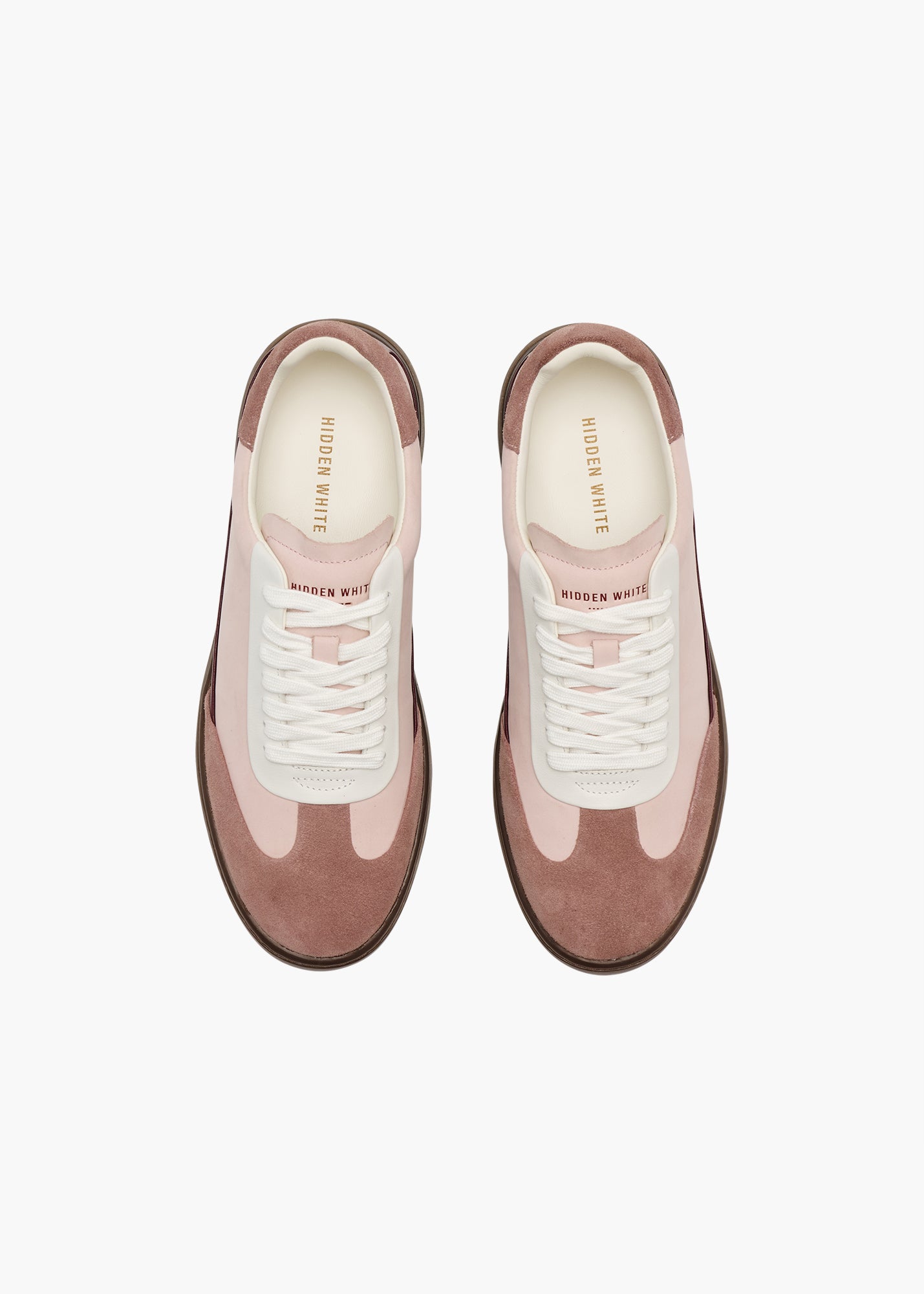 Dara Men Rose Dust Leather-Trimmed Suede Trainers