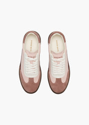 Dara Men Rose Dust Leather-Trimmed Suede Trainers