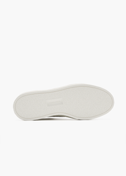 Dara Men White Grey Leather-Trimmed Suede Trainers