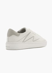 Dylan Men White Light Grey Leather Trainers