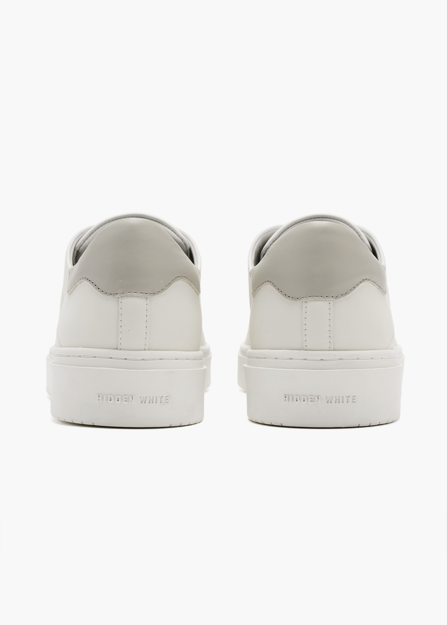 Dylan Men White Light Grey Leather Trainers