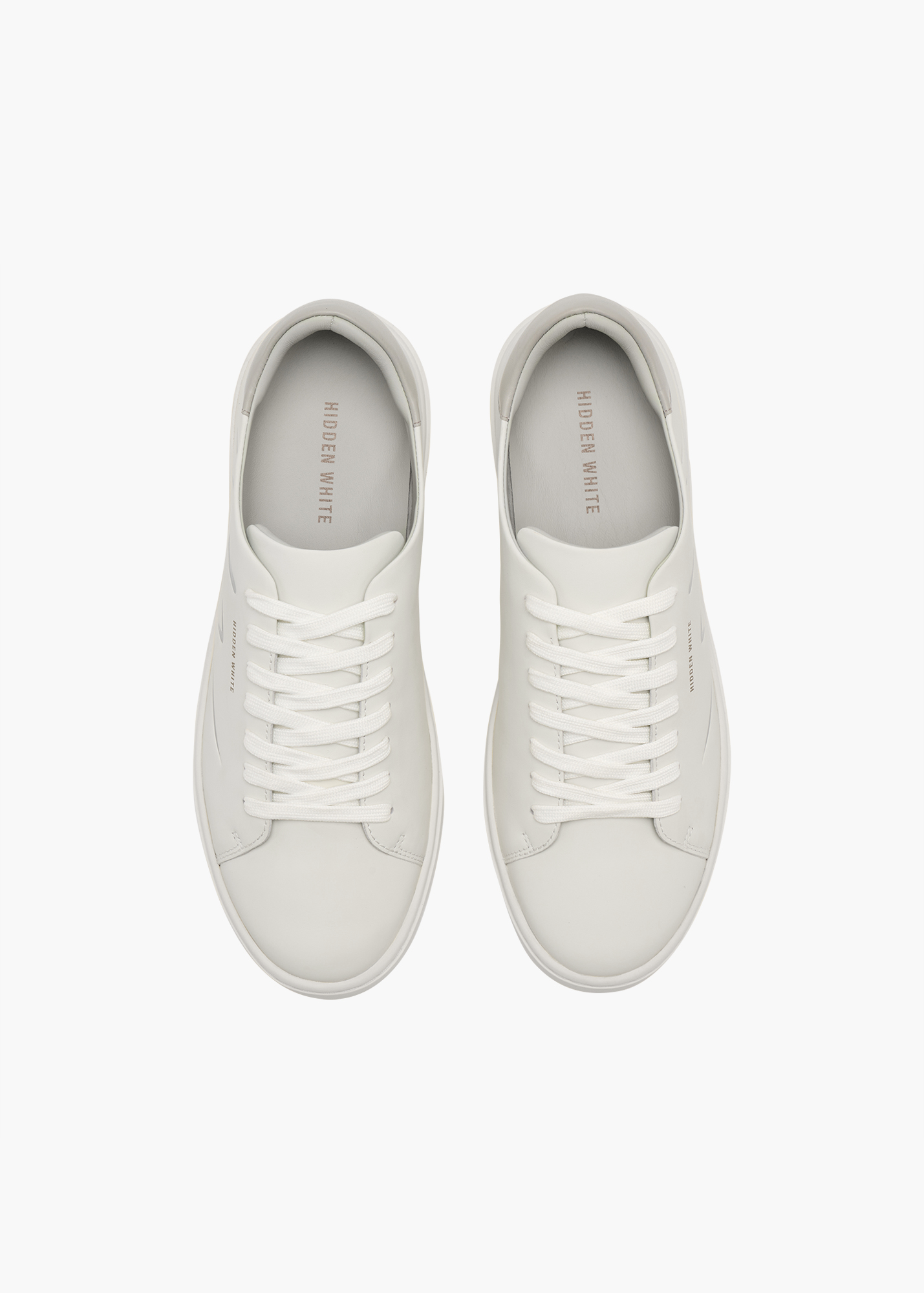 Dylan Men White Light Grey Leather Trainers