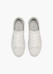 Dylan Men White Light Grey Leather Trainers
