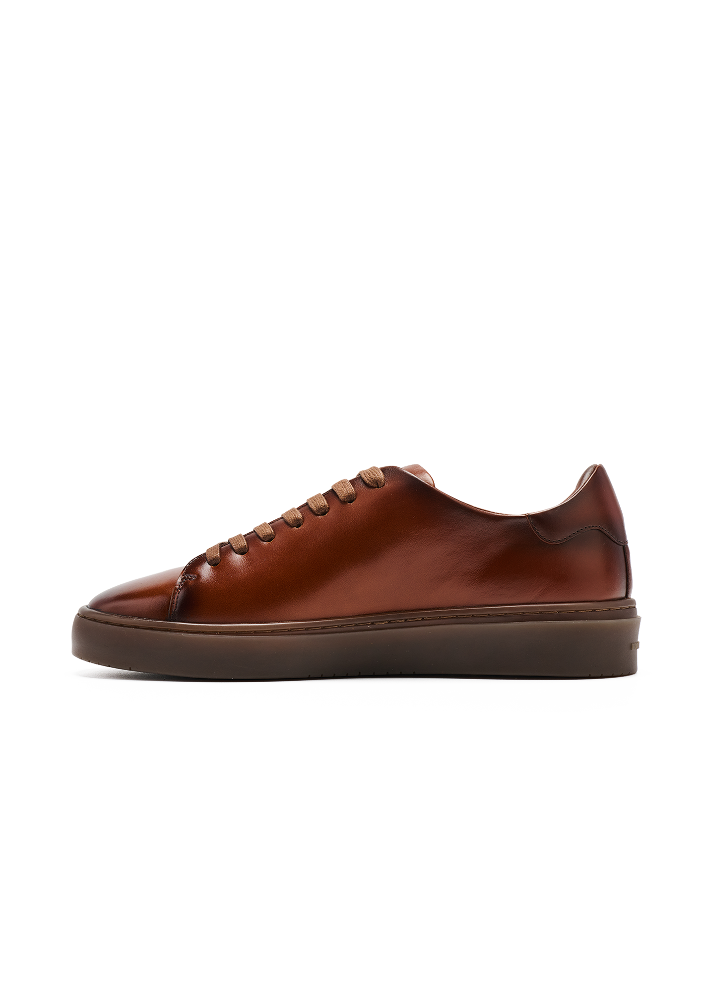 Dylan Men Brush Brown Leather Trainers