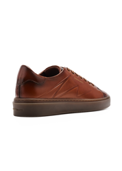 Dylan Men Brush Brown Leather Trainers