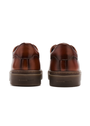 Dylan Men Brush Brown Leather Trainers