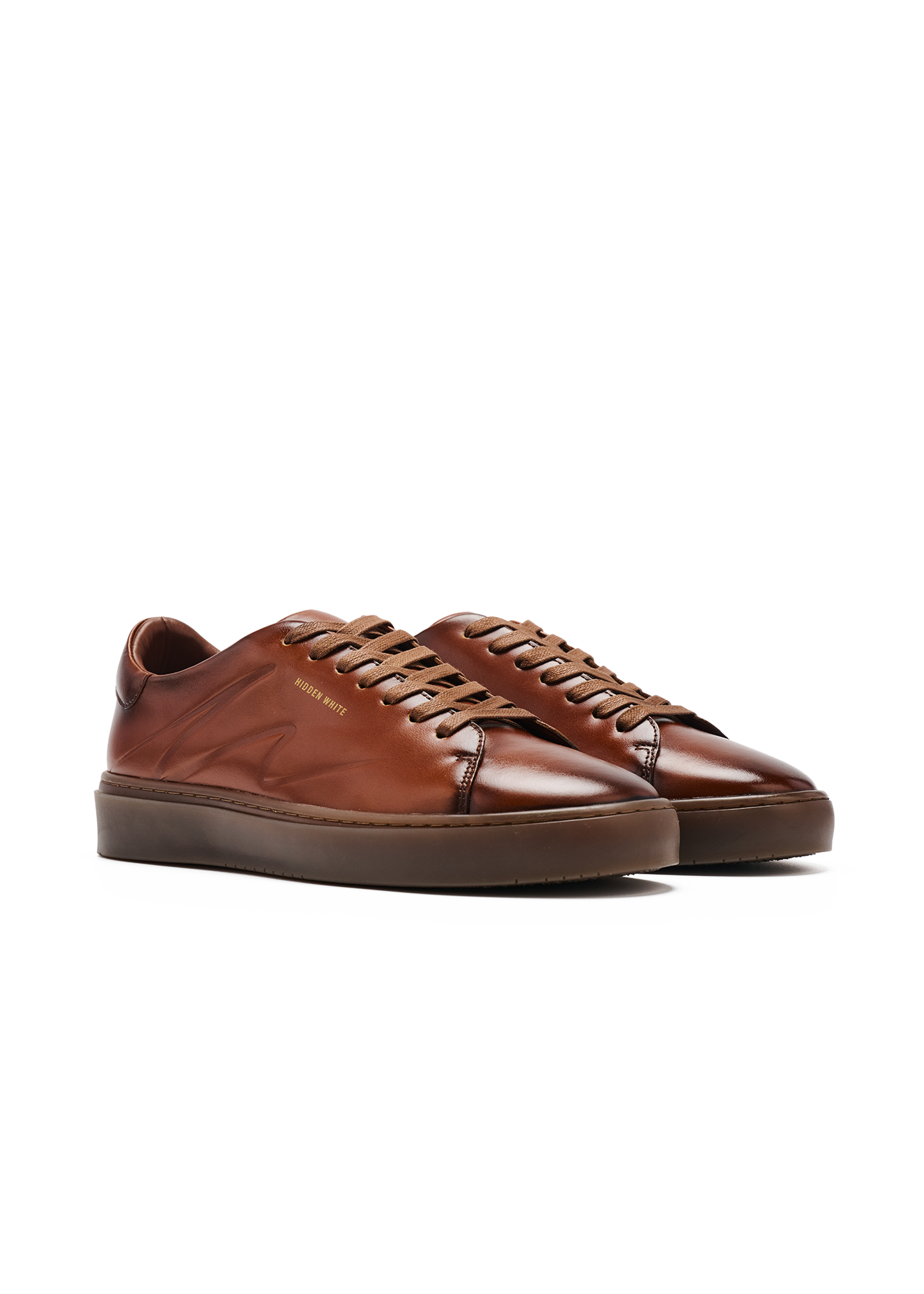 Dylan Men Brush Brown Leather Trainers