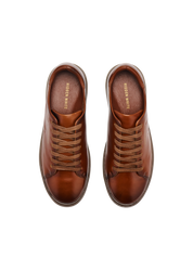 Dylan Men Brush Brown Leather Trainers