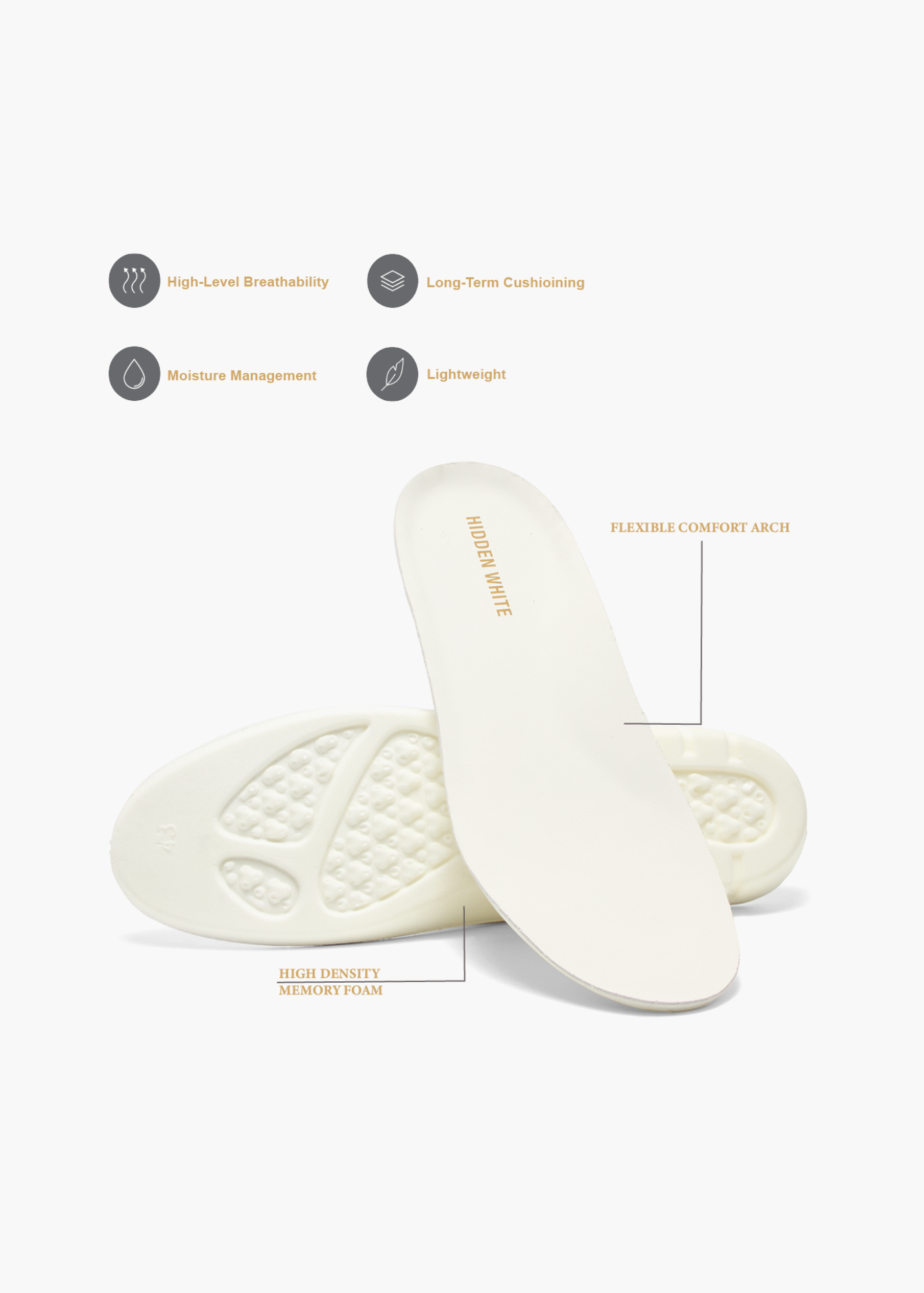 Hidden White Premium Leather Insole